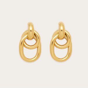 New! Tuckernuck Petit Moments Gold Hooked Chain Drop Earrings NWOT